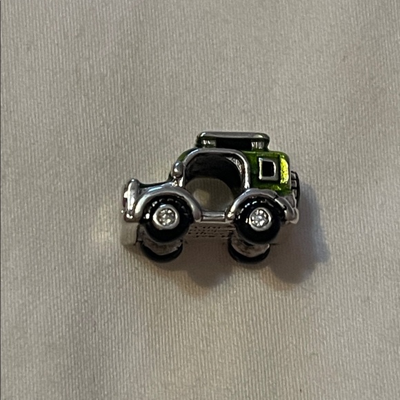 Green and Silver Jeep Charm 925 Sterling Silver - Picture 9 of 13